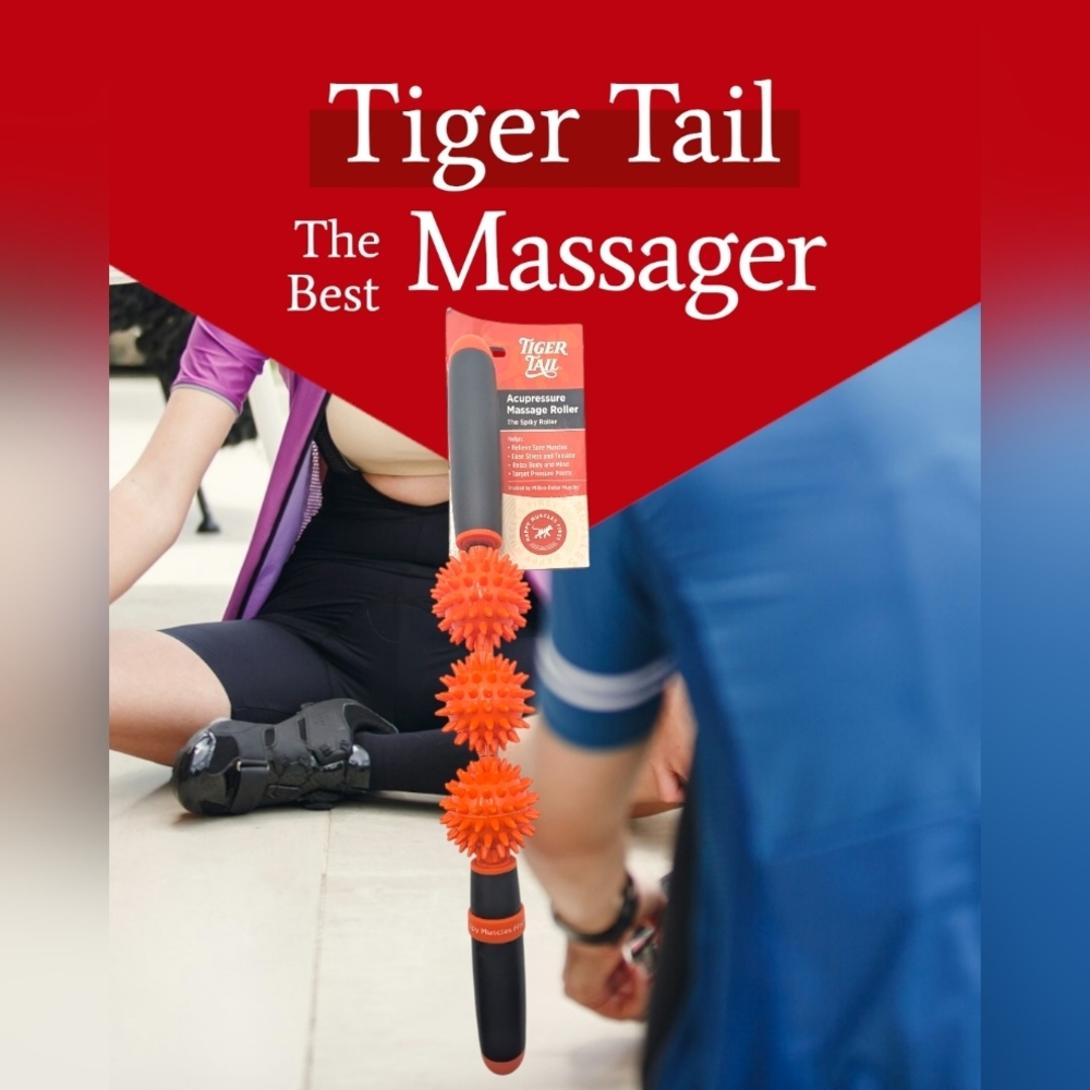 NWT Orange Acupressure Massage Roller Tiger Tail